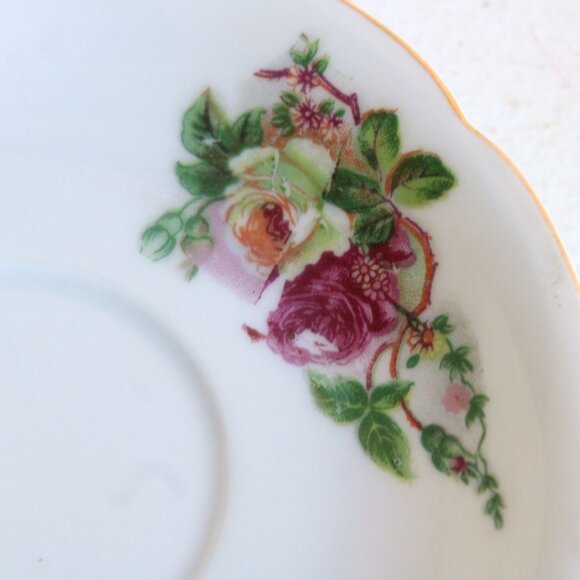 Vintage 1940s 1950s Tea Saucer, Made In Occupied Japan, Pink Rose China Plate - Picture 6 of 9